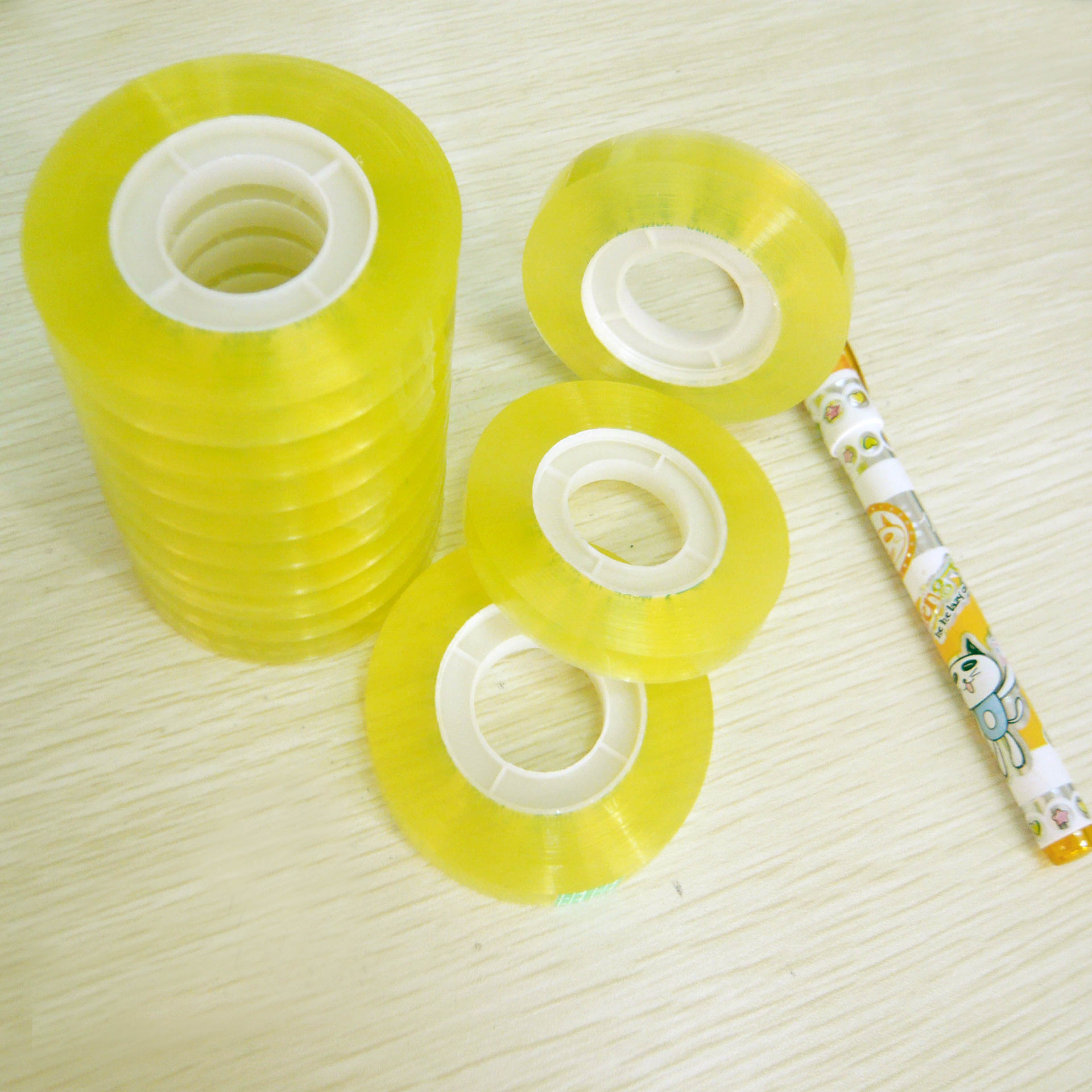 1413办公透明小胶带 文具胶带厚1.3cm 宽度0.8cm 实惠特价装