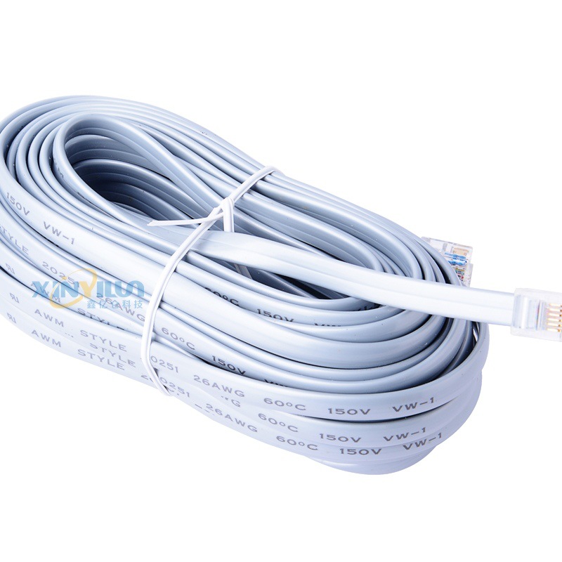 六芯电话线 6p6c rj11 6c扁平电话线 5米 全铜环保电话线 26awg
