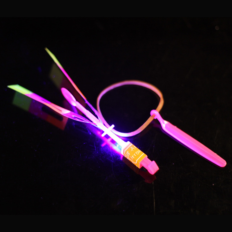 弹射飞箭 发光飞箭飞天仙子闪光弹射 橡皮筋飞箭玩具批发地摊.