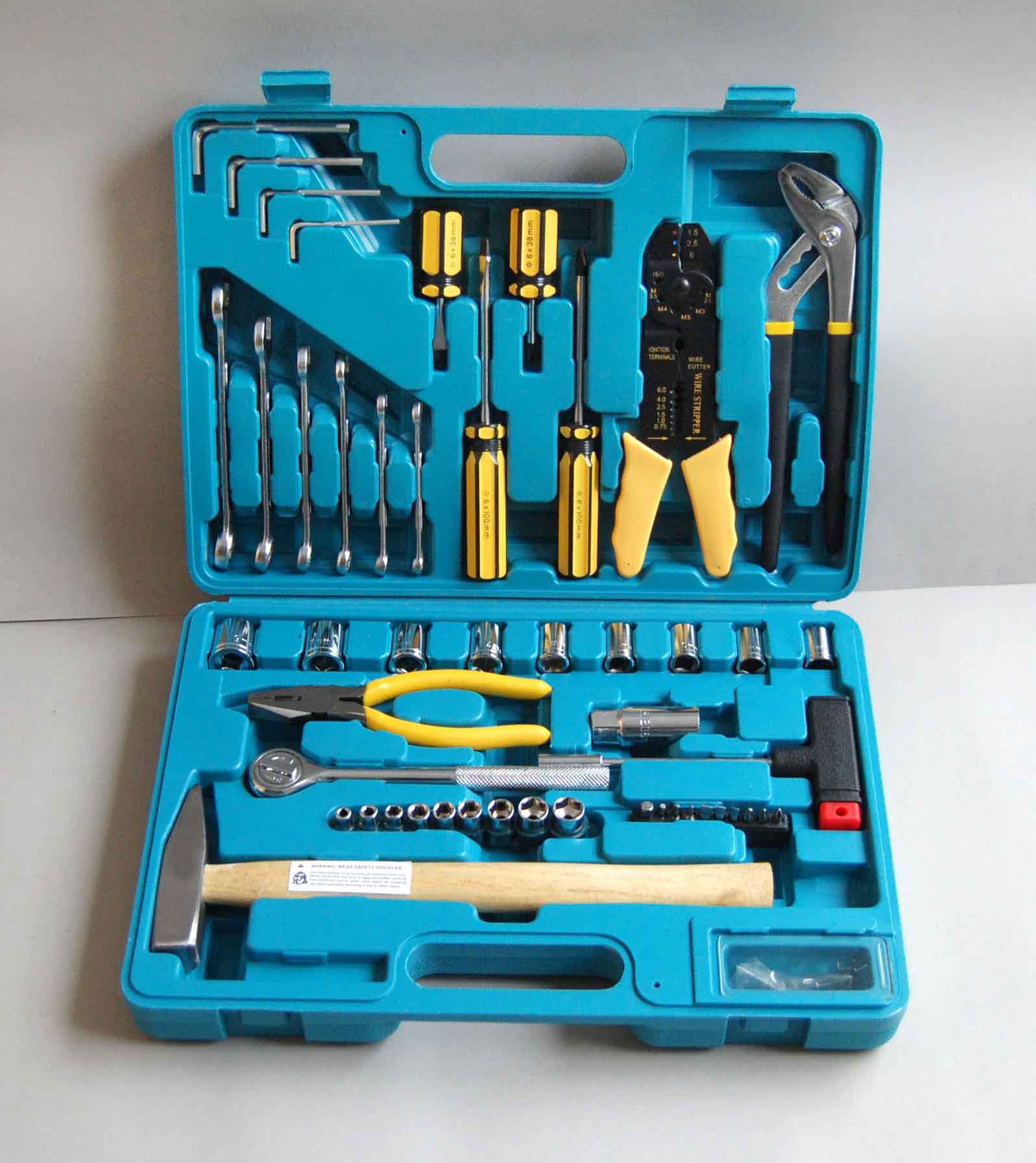 100件套组套工具套装组合工具100pcs机修成套工具pe吹塑盒装