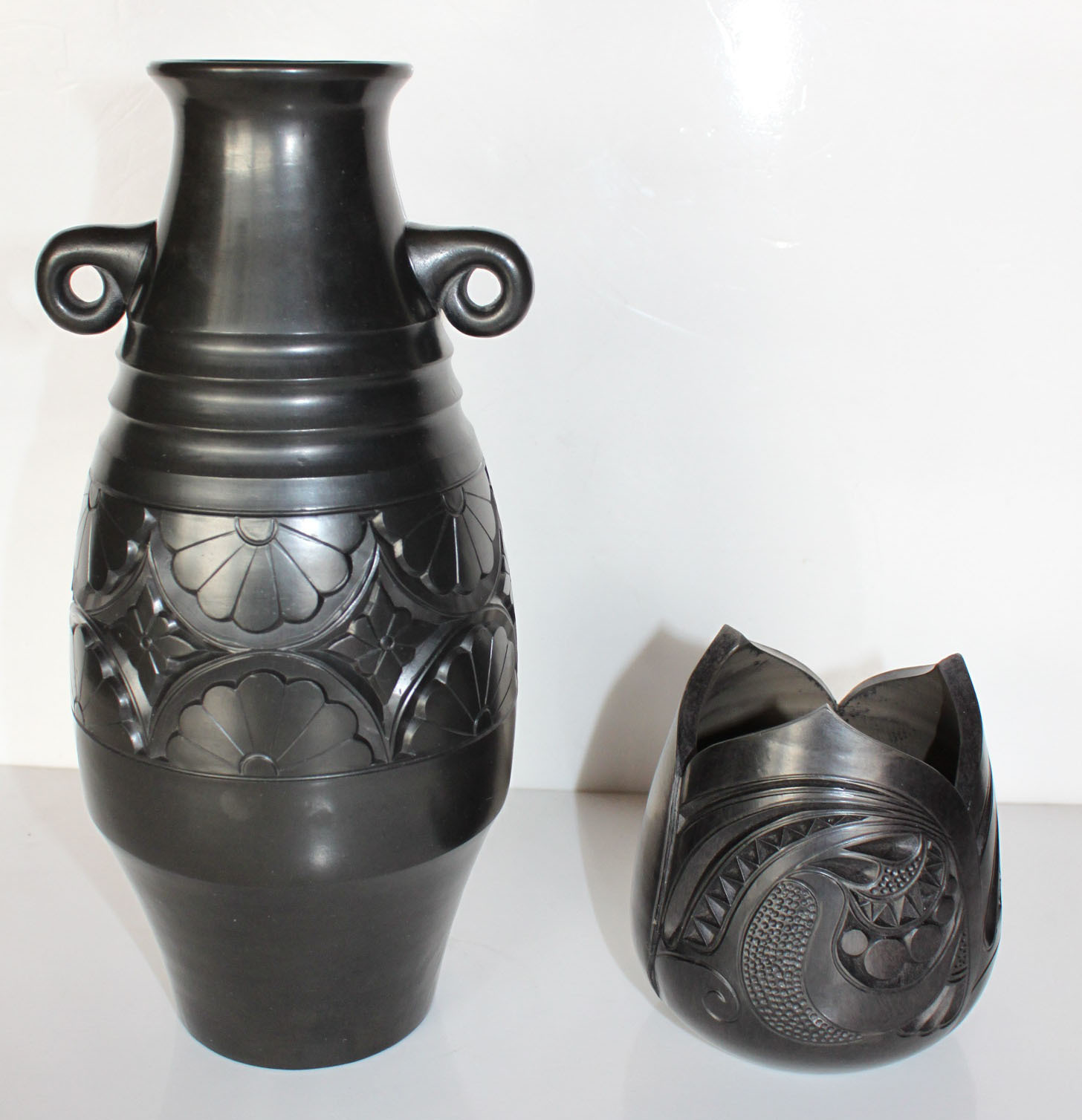 中国传统文化礼品黑陶工艺品纯手工制作精美礼品 螺角套二