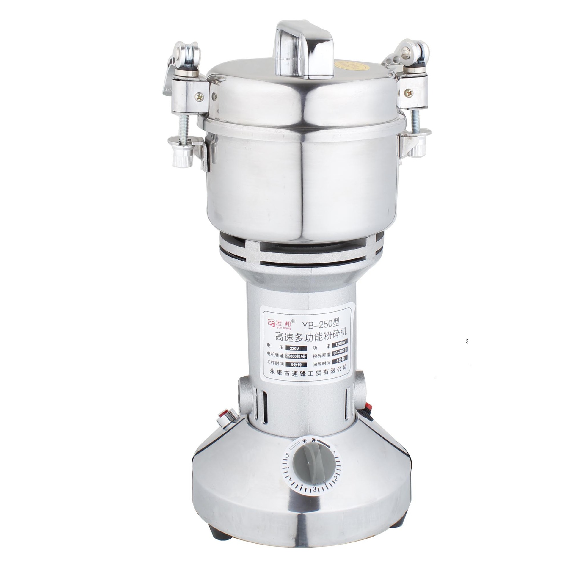 厂家批发不锈钢中药粉碎机家用电动250型磨粉机超细小型打粉机