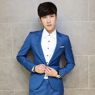 2018男士修身西装 韩式男绚丽修身小西服 男伴郎修身西装男