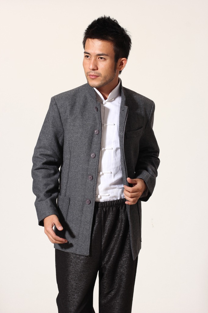 厂家批发现货米尼也中国风男士休闲唐装长袖暗门襟中华立领外套