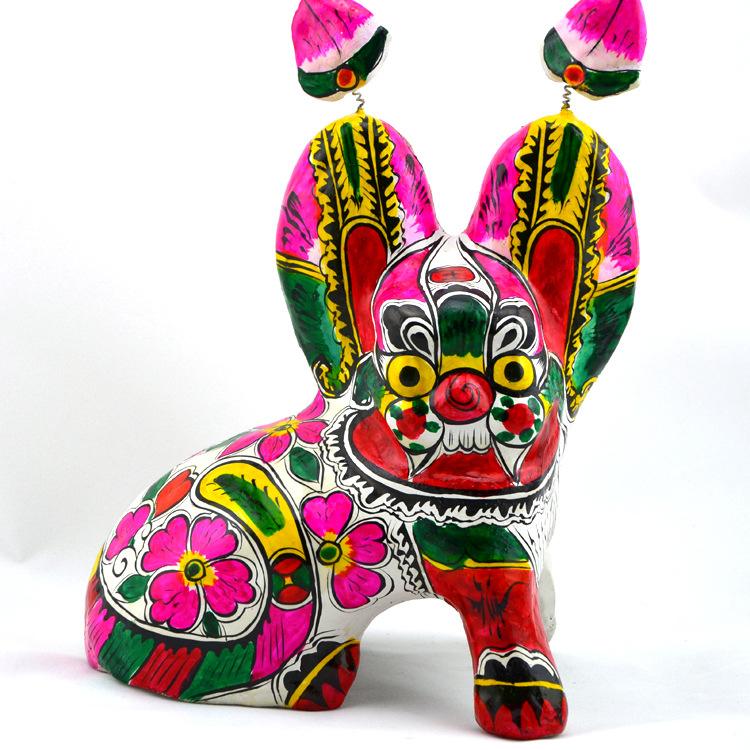 陕西特色民俗特产凤翔泥塑坐虎 特色家居摆件 民俗礼品 手绘摆件