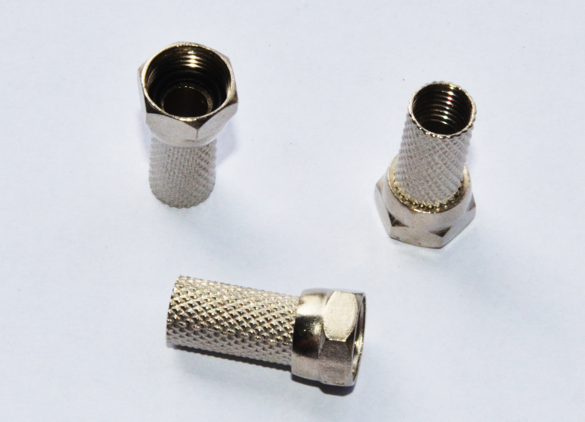 f头 锌合金f头 (英制) 镀镍f头 rg6 22mm