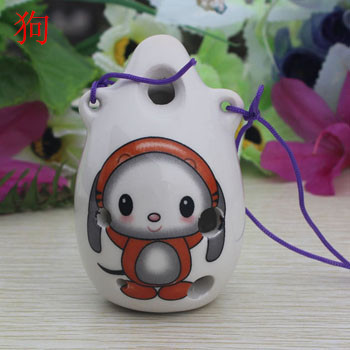 卡通十二生肖陶瓷笛子精美陶笛彩绘陶笛六孔