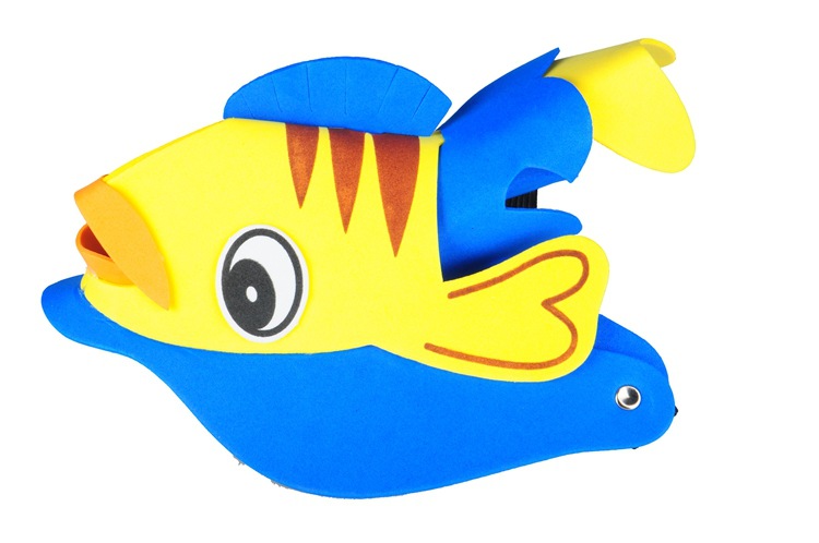 双骏eva泡沫 道具头饰 小鱼卡通遮阳帽子 儿童玩具 批发直销