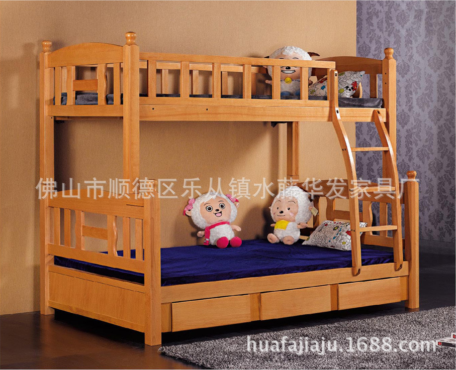 热销款实木床实木家具子母床进口榉木材料1.2米1.5米品质保证