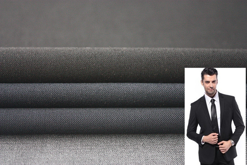 弹力哔叽斜纹西服布 春秋素色西装面料 商务套装职业装面料