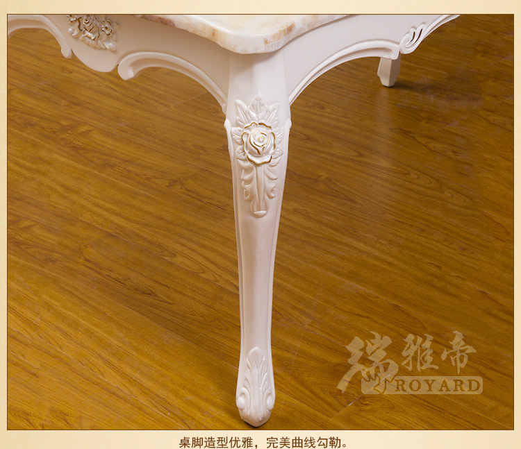 《厂价直销》高档欧式大理石台面实木餐桌 6人座位长方形实木餐台