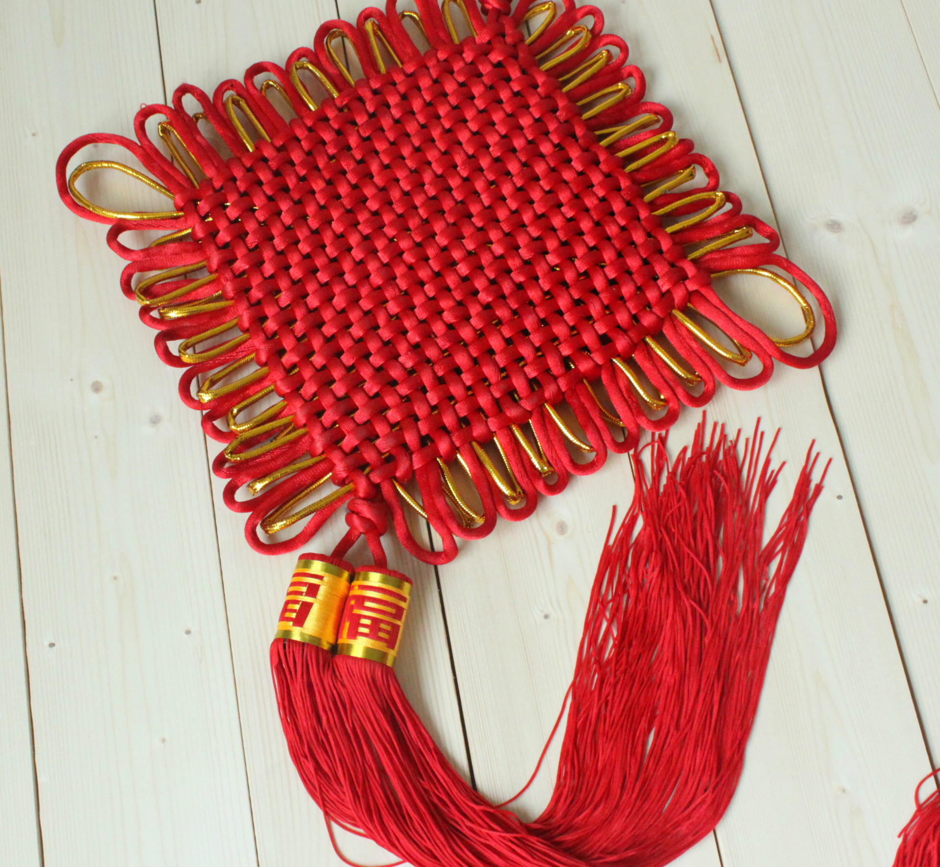 1号线精品穿金双线中国结 礼品玄关 客厅挂件 大号中国结 .