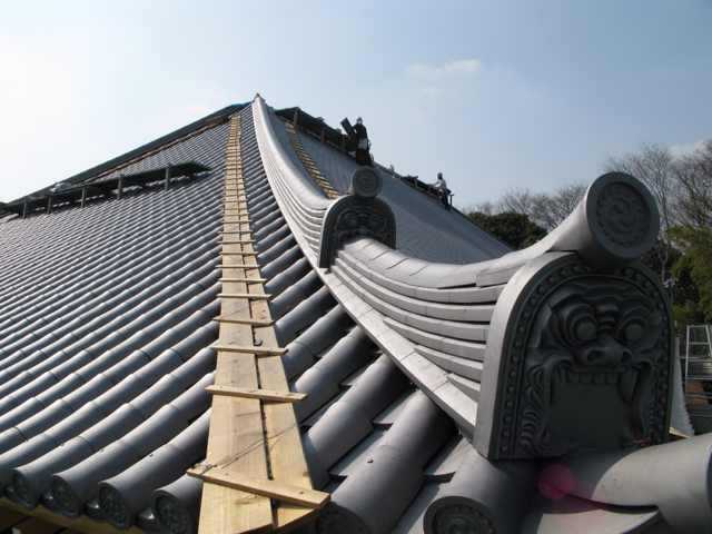 宜兴仿古琉璃瓦屋顶陶瓷唐式 宋式勾头滴水园林粘土烟熏青灰瓦