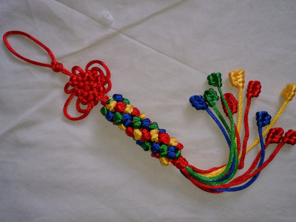 藏式金刚结五彩绳编制金刚结小号菠萝形状金刚结 小菠萝带结