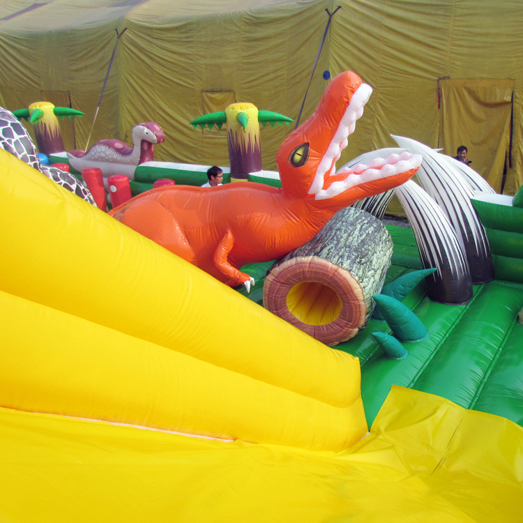 厂家直销可移动游乐设备儿童恐龙乐园充气城堡 设计益智淘气堡