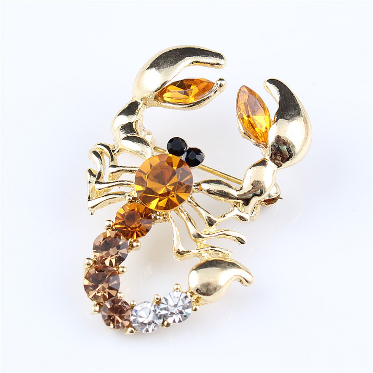 厂家现货直销 热销清新时尚韩版合金镶钻大钳子蝎子胸针 胸花批发