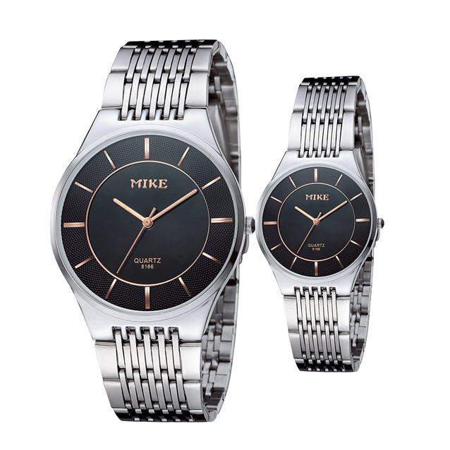 米可手表8166超薄情侣手表一对防水钢带石英表男表礼品表