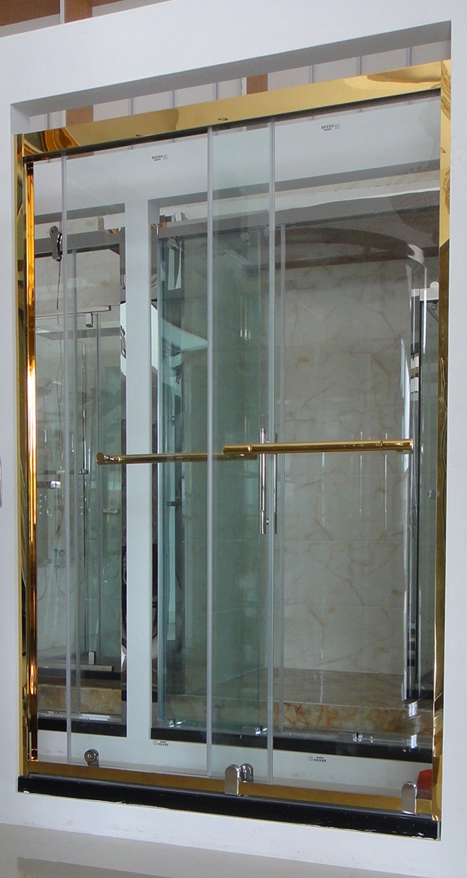 厂家直销新款304不锈钢淋浴门 卫生间一字型钢化玻璃隔断门 d54