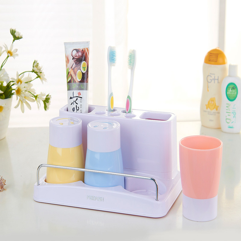 牙刷架套装塑料牙杯架创意情侣牙刷架洗漱杯架家庭家用