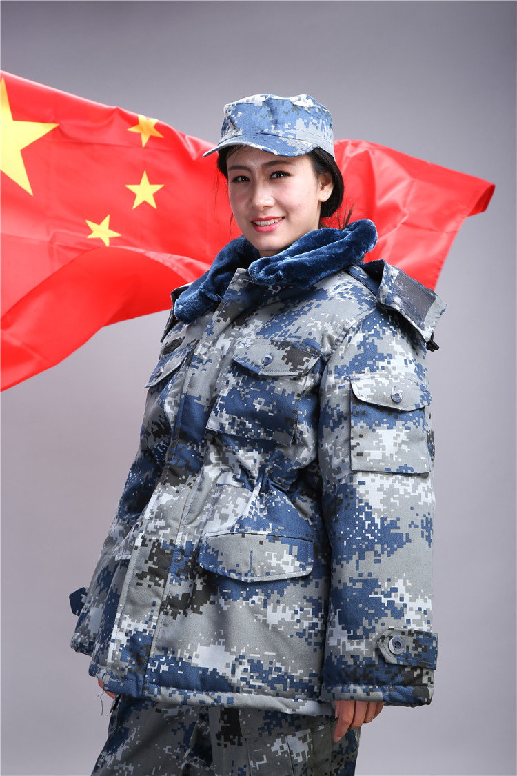 军大衣07陆空城市迷彩作训大衣 新款数码棉大衣执勤防寒训练基地