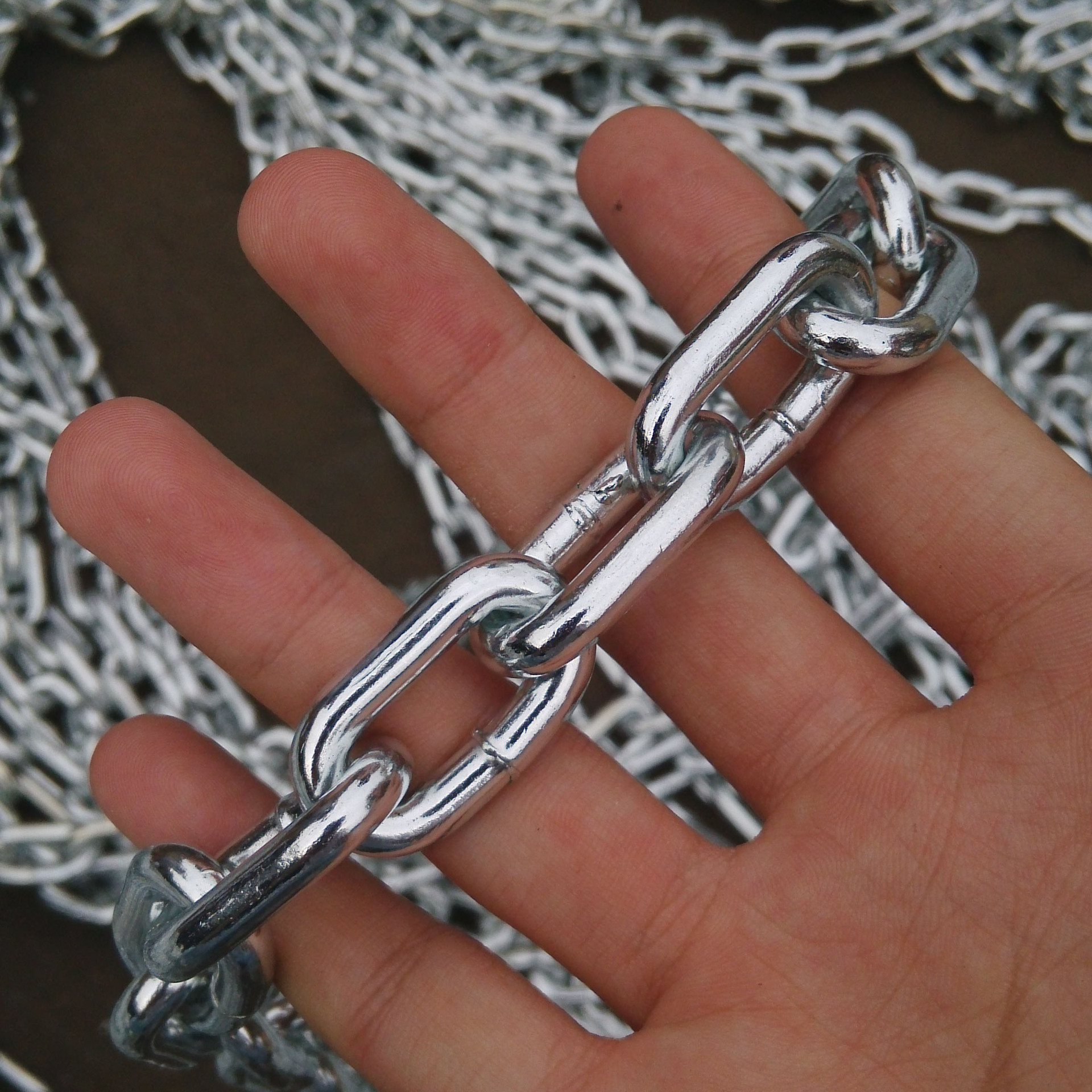 厂家定制 德国din766英制短中长28mm小铁链子护栏镀锌异型链条