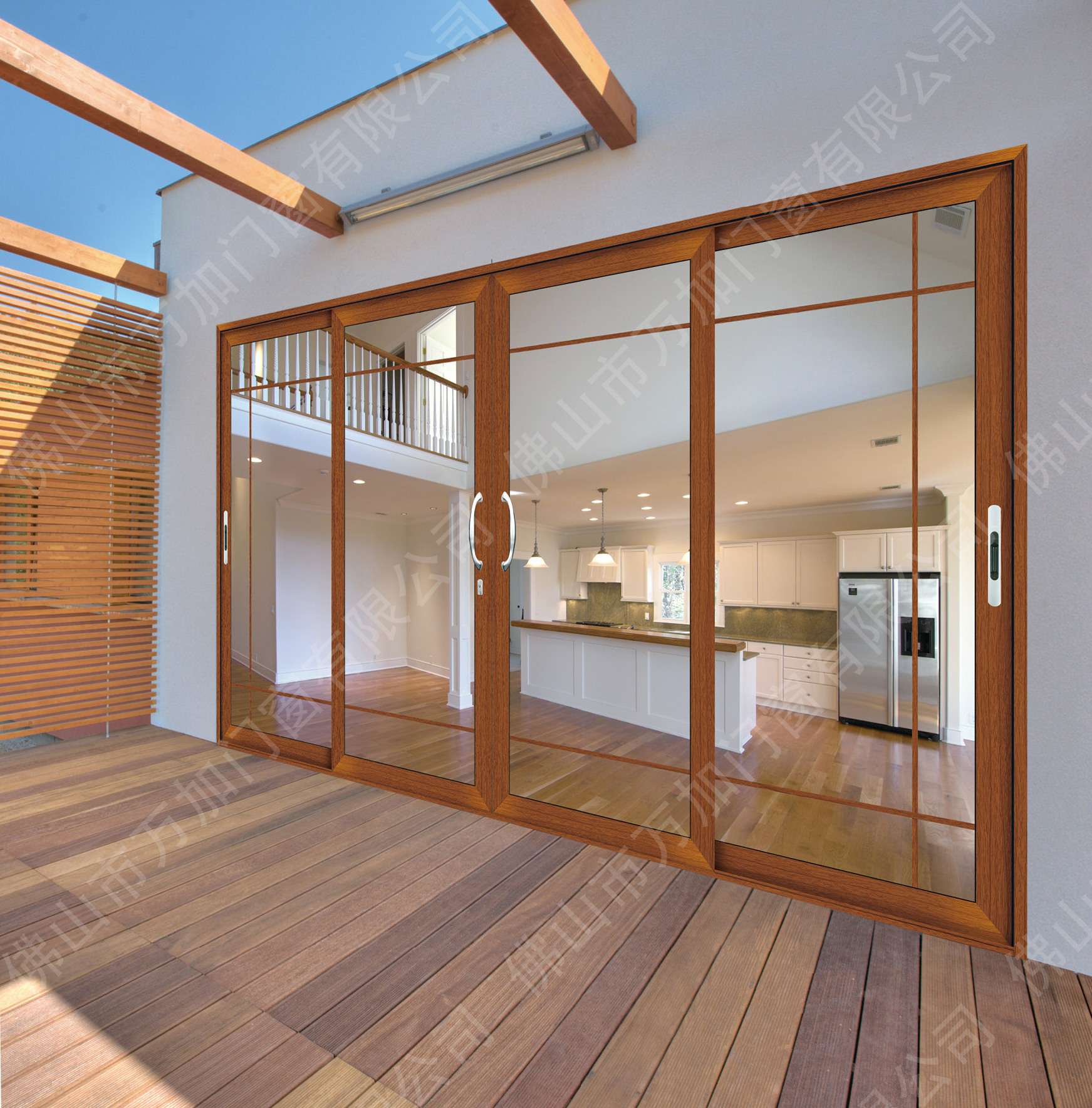 专业定制重型铝合金推拉门 阳台门 断桥铝型材 外贸出口供货商