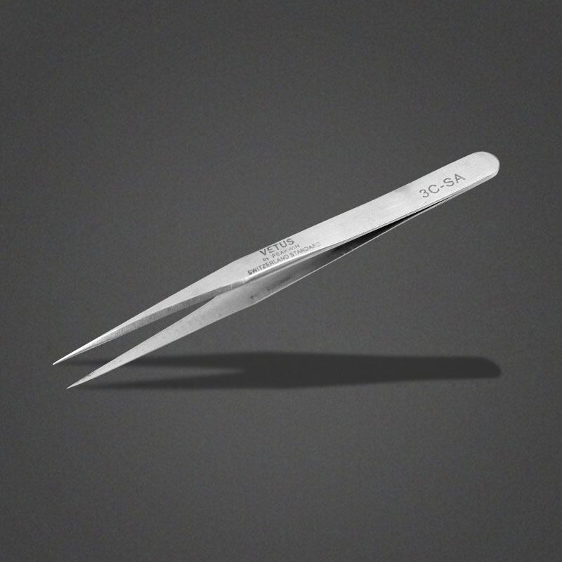 vetus不锈钢镊子超尖 变细镊子 尖嘴夹子防磁防酸镊子3c-sa