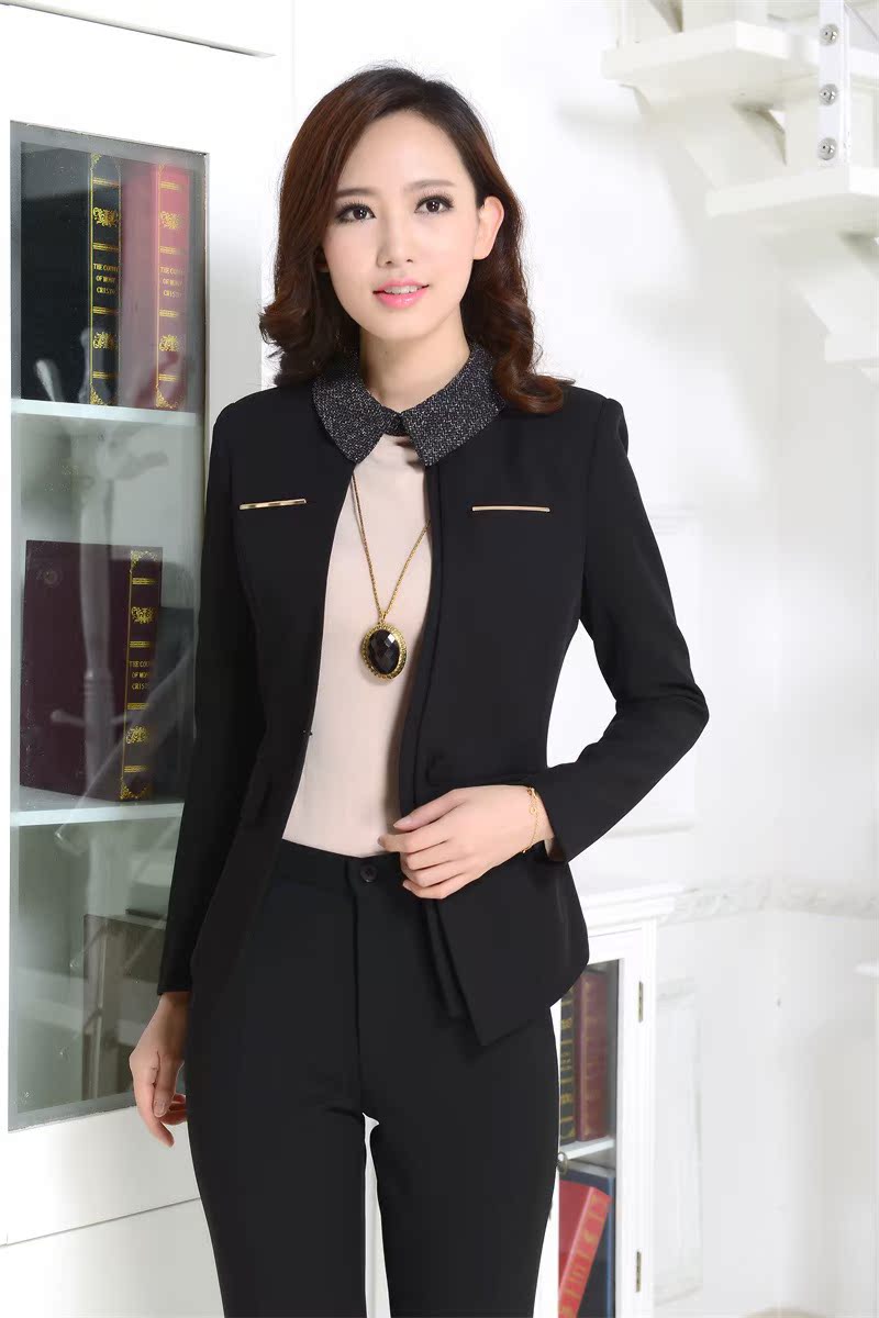 韩版职业女套装_冬装厚免韩版职业女套装酒店白领ol工作服 剩一套xl码