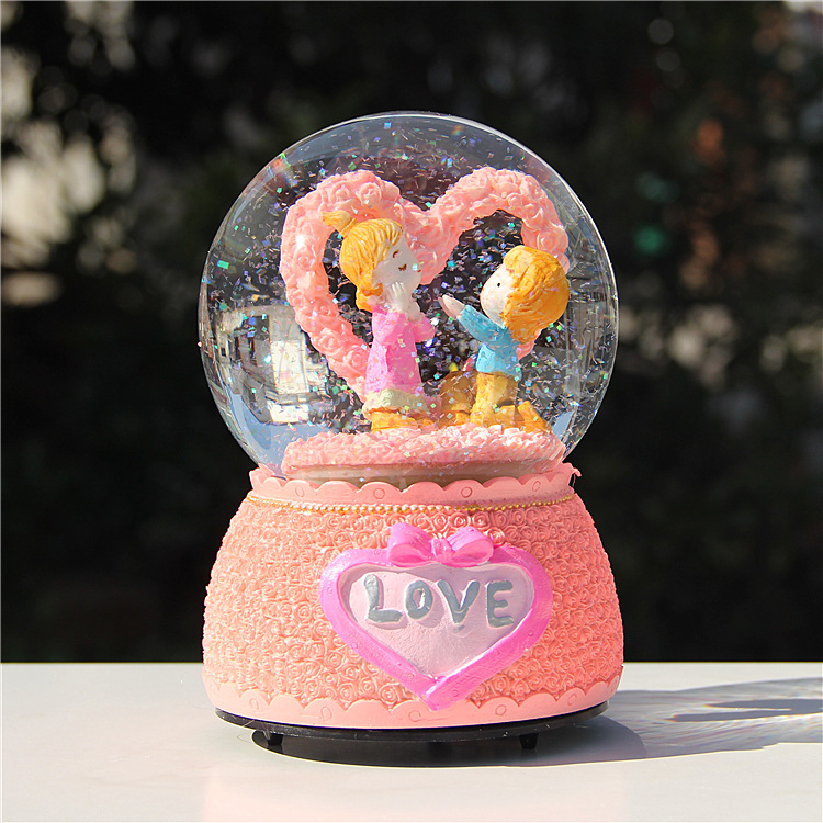 厂家直销 100#甜蜜情侣爱心款水晶球