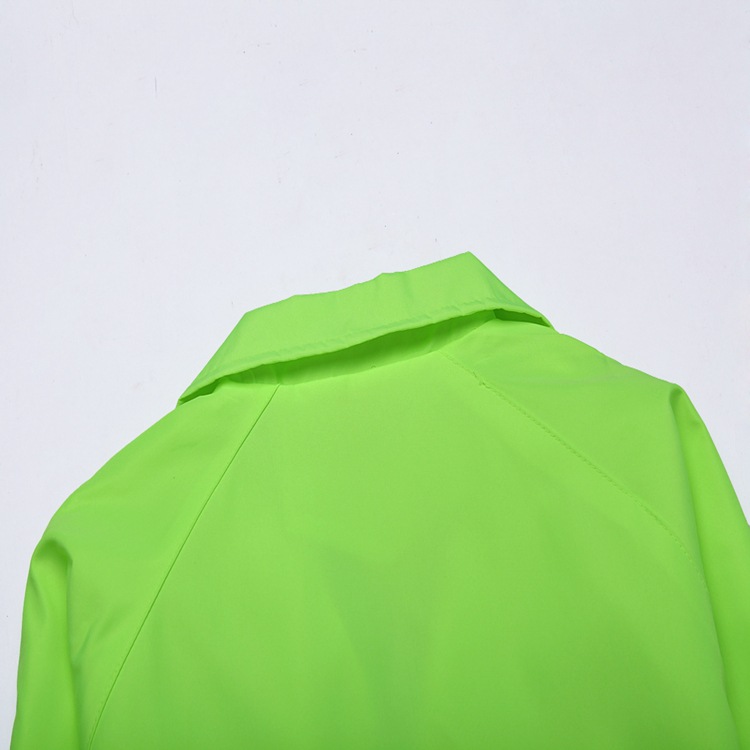 供应复合明绿色风衣广告外套来图来样定制l