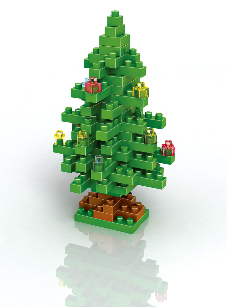 专业供应俐智loz 拼装积木玩具 圣诞树