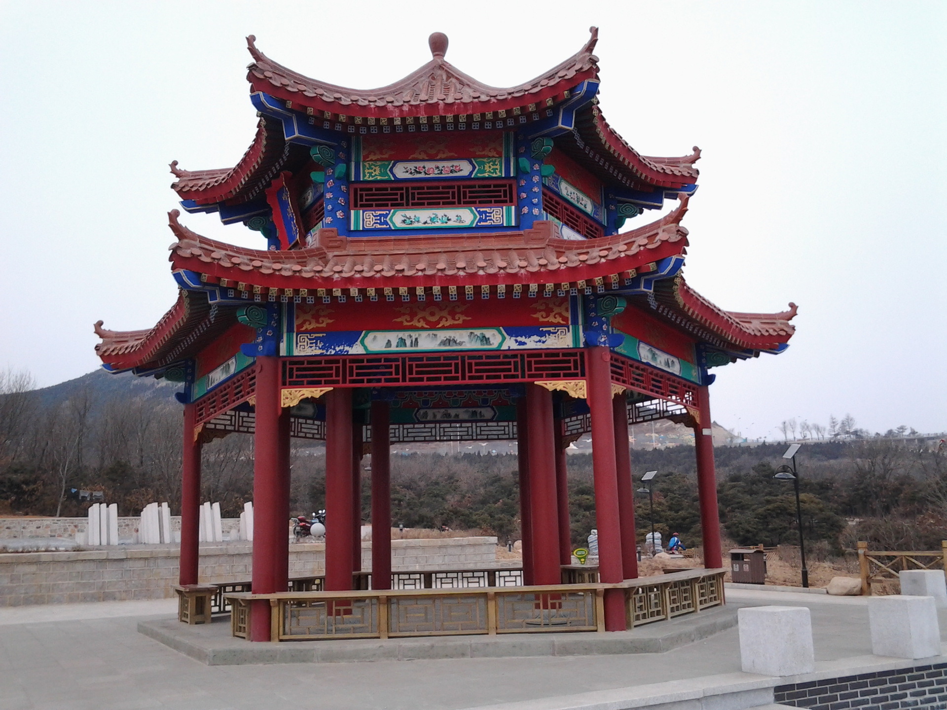 仿古凉亭设计图 古建凉亭效果图 古建筑六角亭实景图