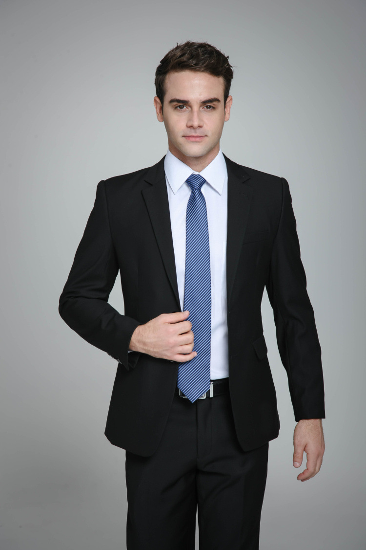 6110厂家直销男士西服套装商务两粒扣经典男装职业装正装