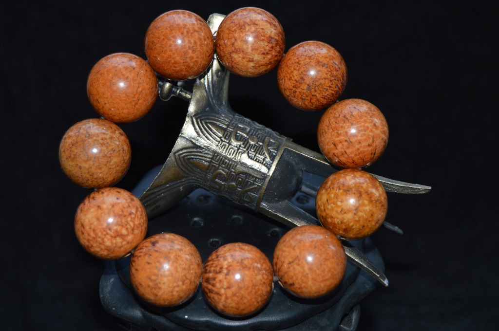 天然 天竺菩提 印度血丝龙珠菩提 108颗 藏式佛珠手串散珠菩提子