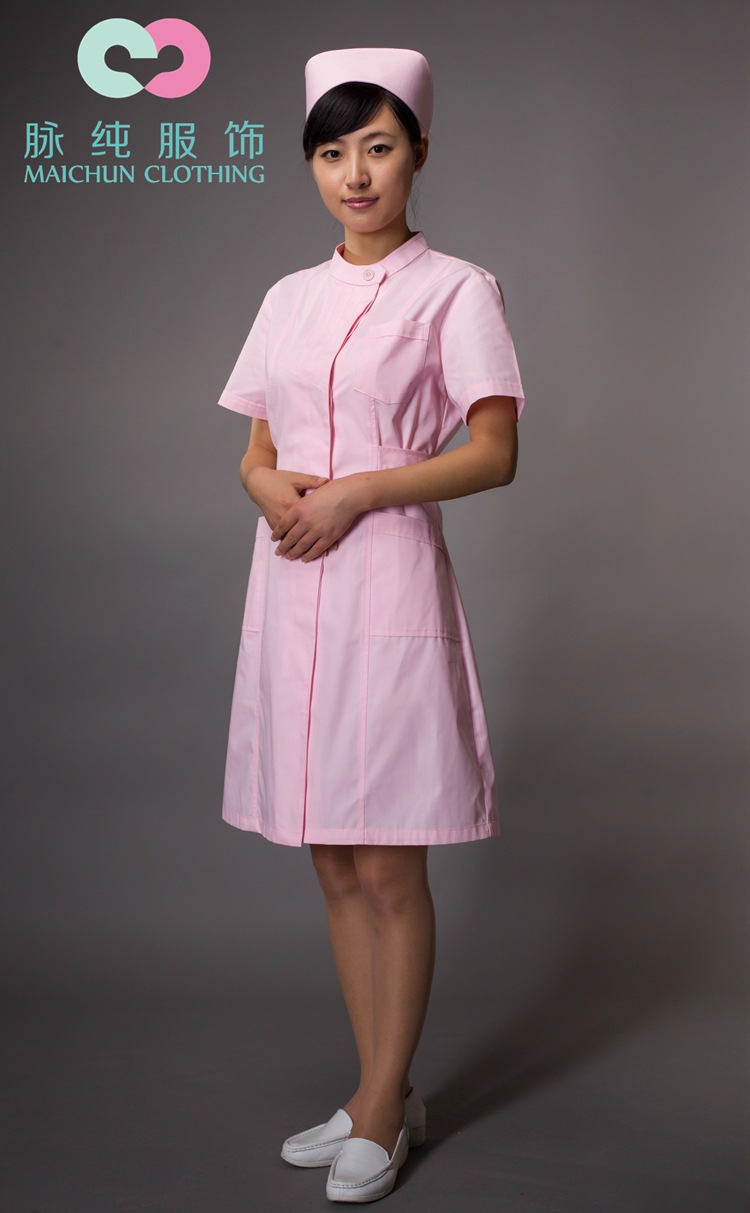 品名:脉纯服饰 护士服    型号:nc-6175b     颜色:粉色   款式:长