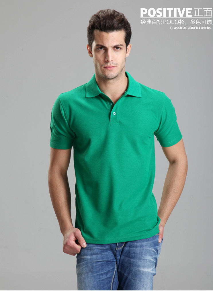男式polo衫短袖涤棉经典翻领t恤双珠地上衣商务时尚空白t恤广告衫
