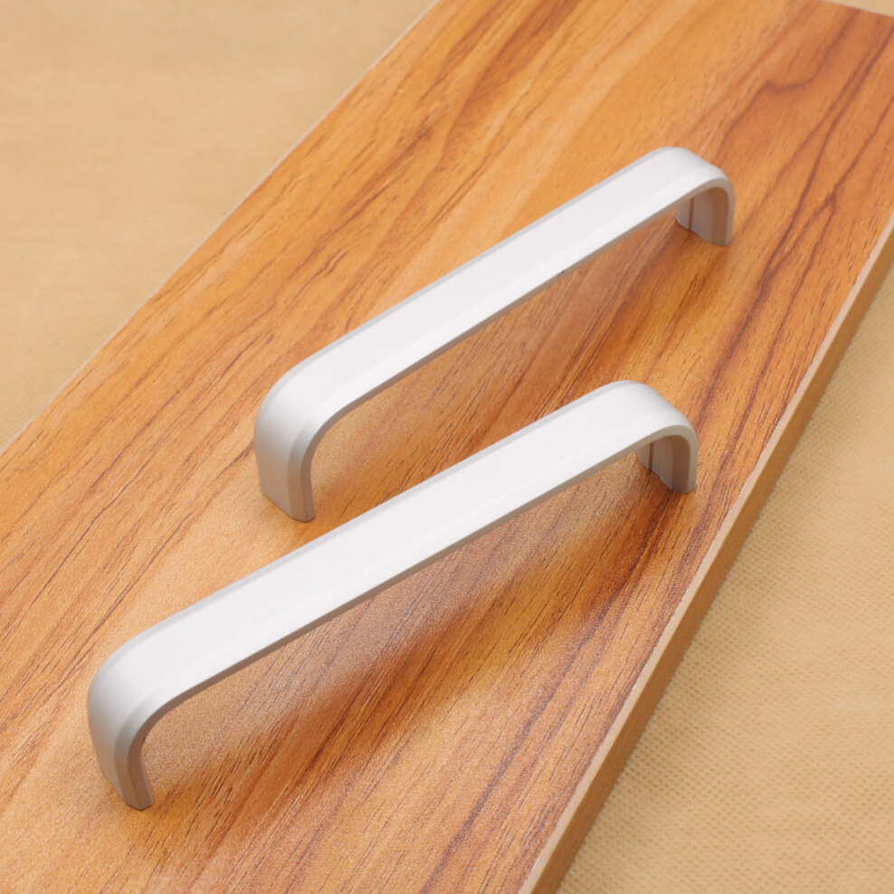 铝合金拉手衣柜橱柜抽屉把手太空铝实心加厚u型哑光128一件代发