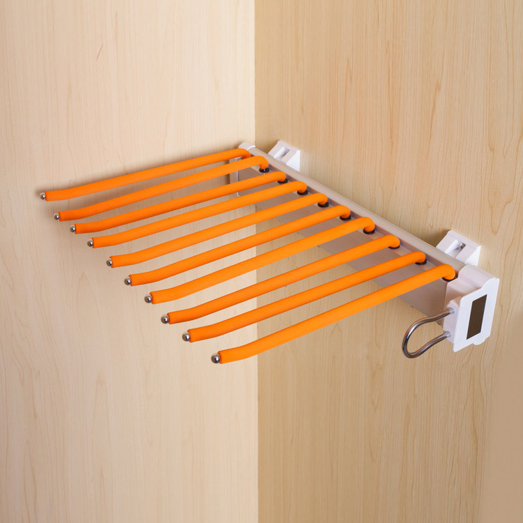衣帽间衣柜五金 侧装抽拉裤架 加厚推拉裤架 伸缩裤架 活动10裤杆