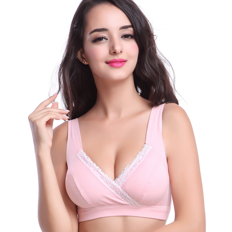 Pregnant Women's Foreign Trade Wireless Cross Nursing Bra Pure Cotton Pregnant Women's Sleep Bra Nursing Underwear Modern Pregnant Women