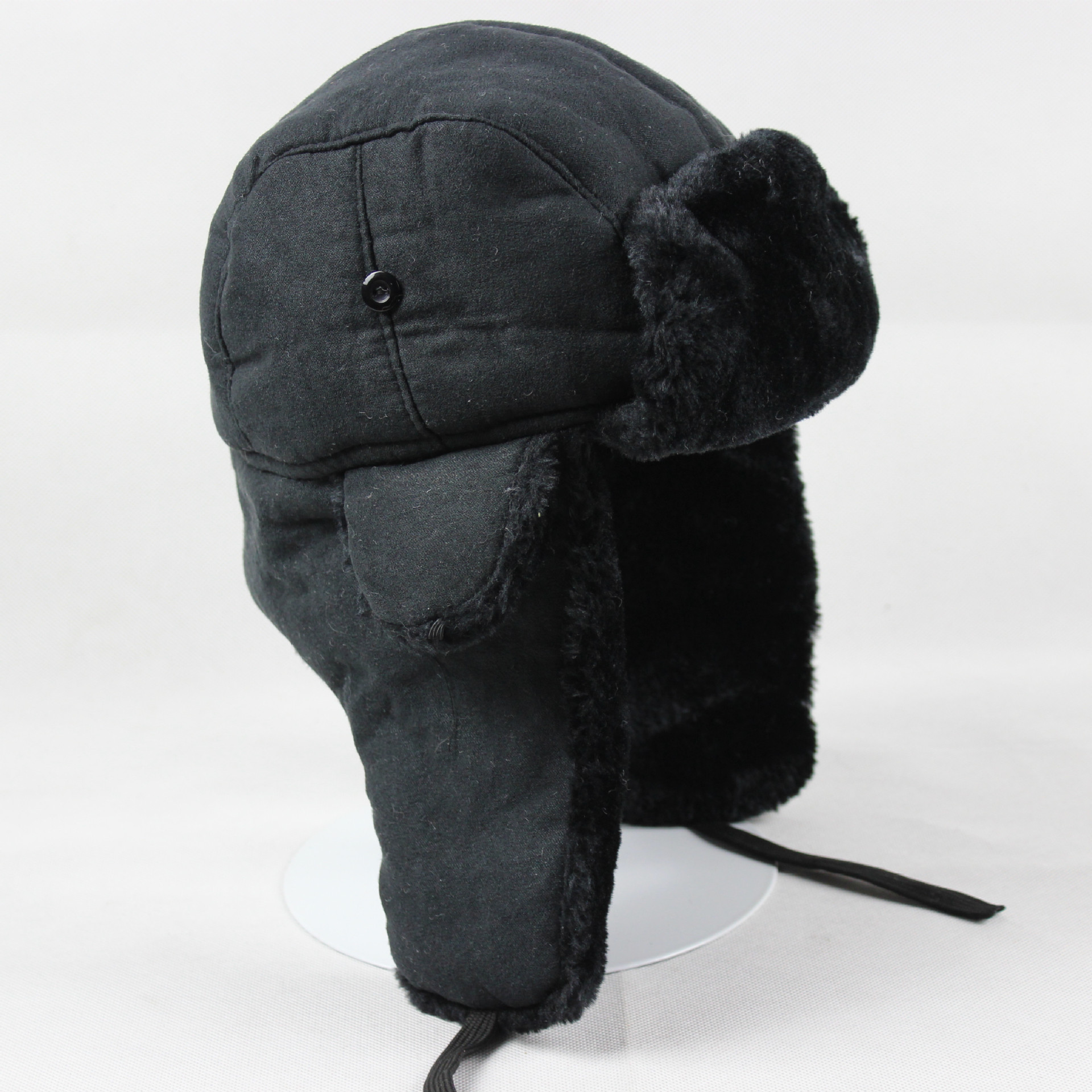 供应时尚加厚麂皮款雷锋帽 冬帽 东北护耳帽子批发 优质厚实保暖