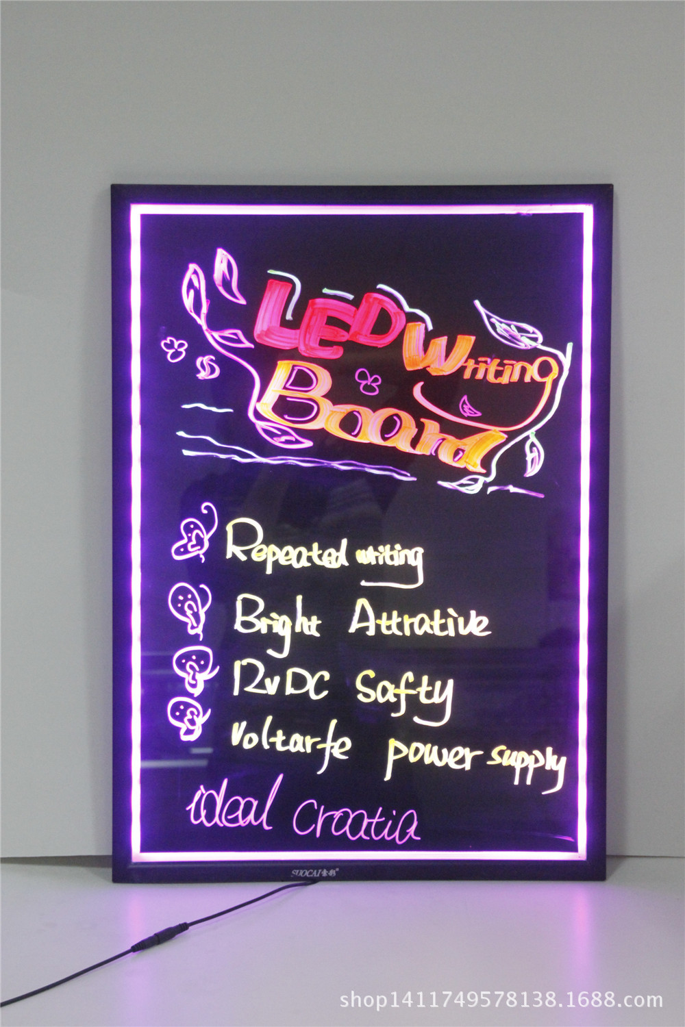 2019新款广告荧光屏手写led荧光板 荧光板 led电子发光板50*70cm