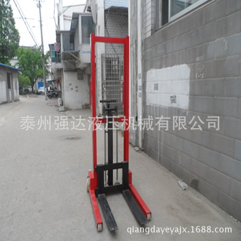 强达液压直销手动叉车 液压升高车 手动装卸车 堆高车 手动液压