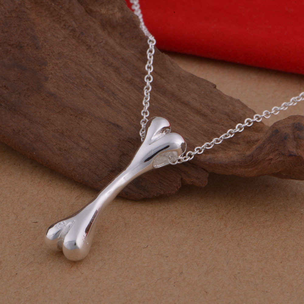 镀925纯银项链 韩版流行 创意骨头项链 外贸饰品批发 现货