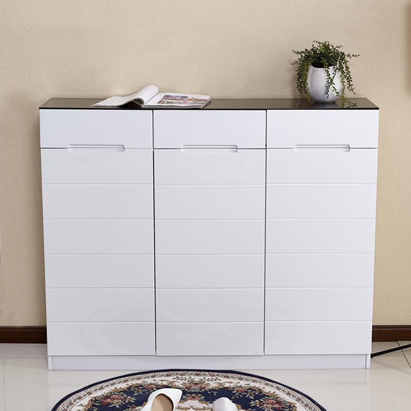 8005香河厂家 三门 抽屉 田园 钢琴烤漆 现代 大容量 1.2米 鞋柜