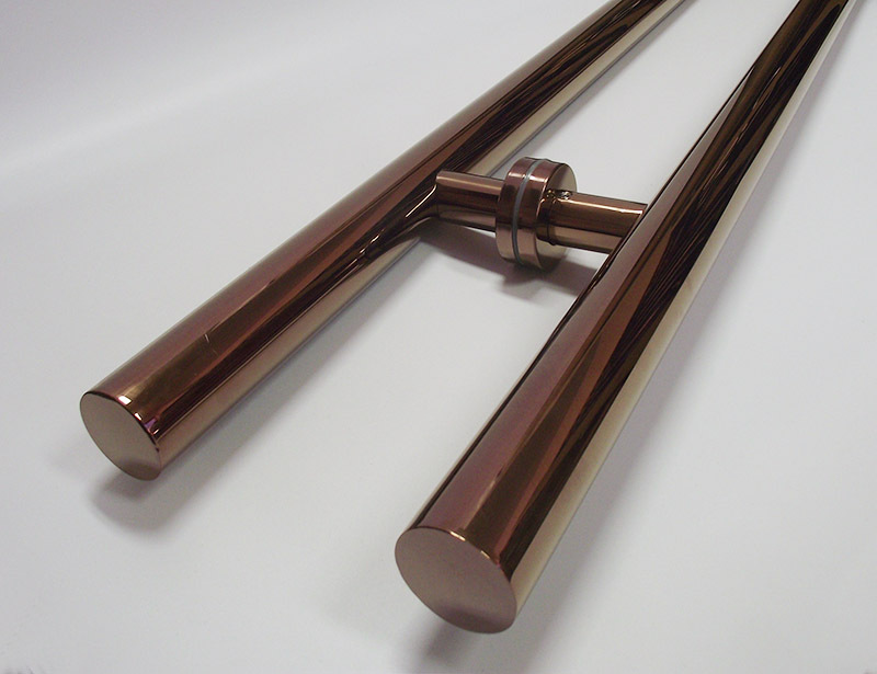 玻璃门拉手 加厚不锈钢 镀玫瑰金全亮光 豪华大门把手 工厂直销