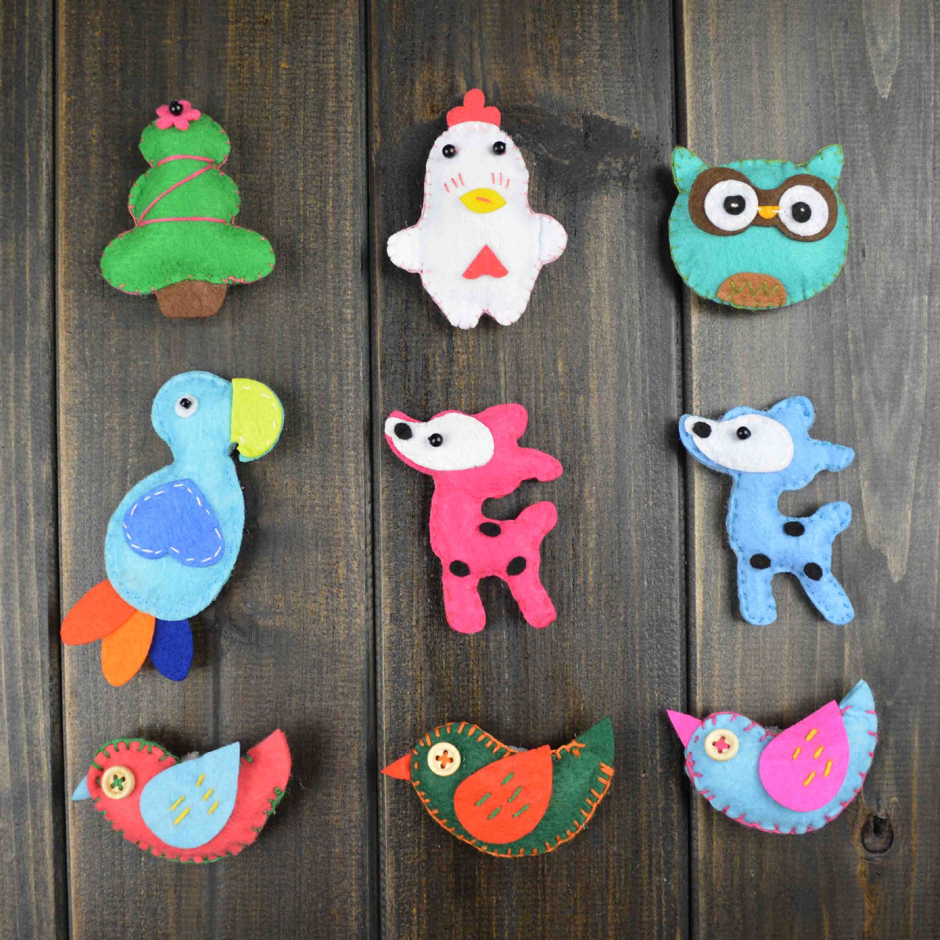 个性定制韩国卡通胸针手工布艺卡通小动物无纺布胸章别针童装百搭