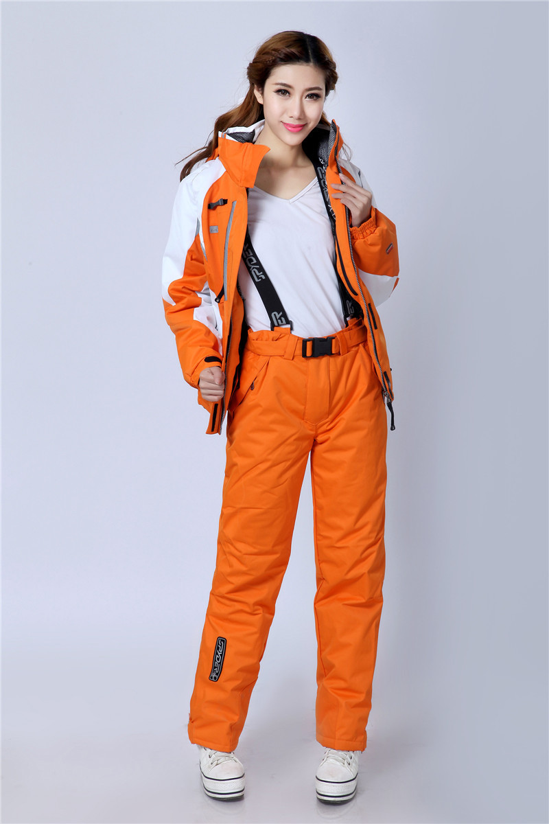 厂家订做新款滑雪服 外贸滑雪服女款套装防水加厚