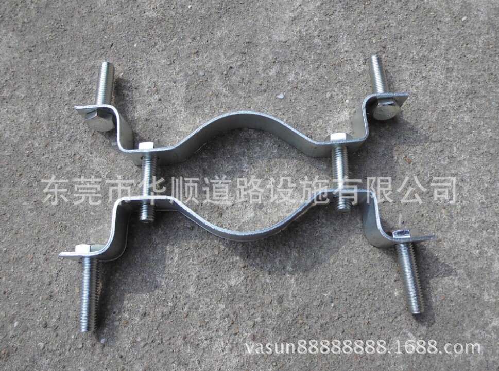 交通标志牌抱箍 太阳能信号灯连接件60 76 89 双面抱箍 批发抱箍