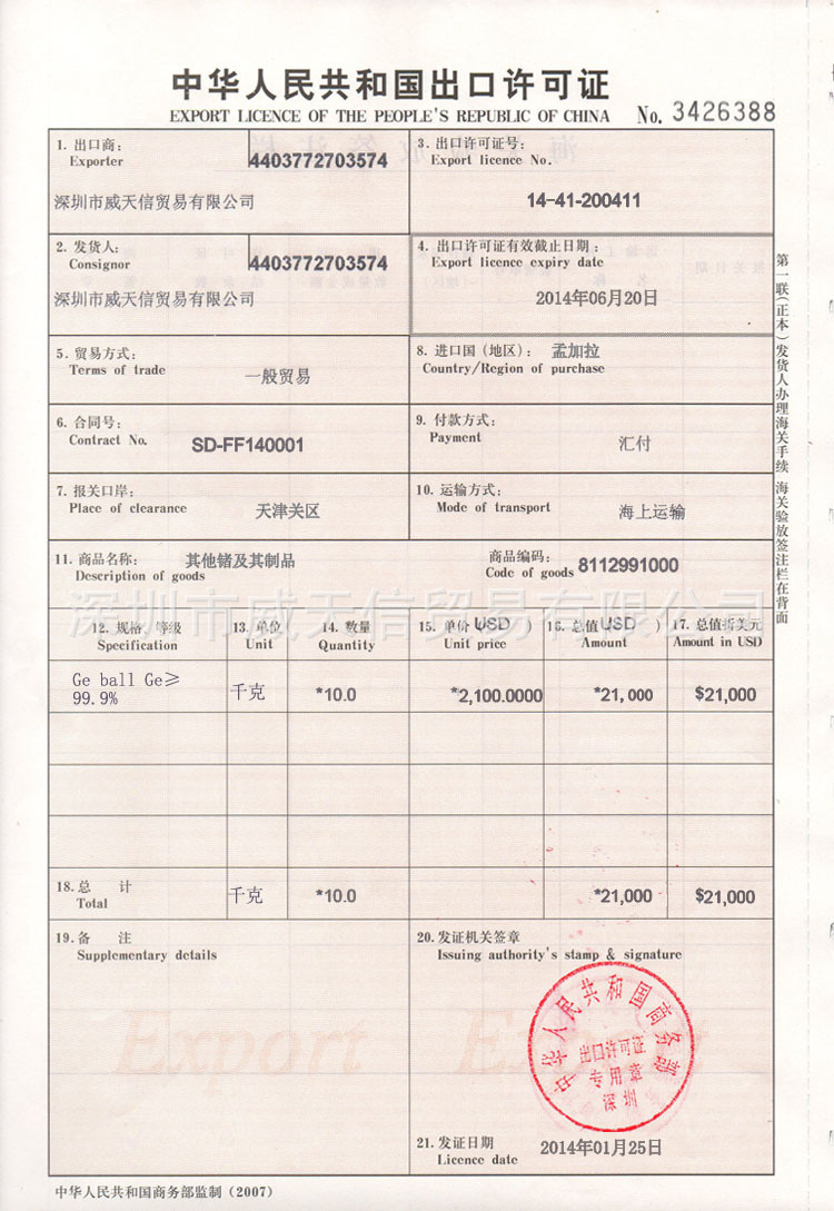 8112991000 其他鍺及其制品