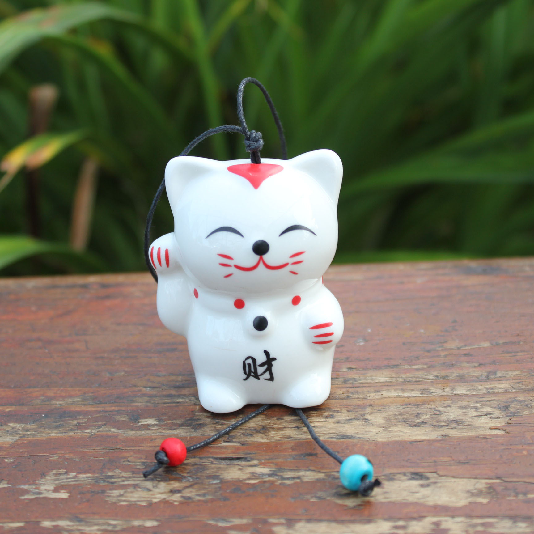 陶瓷风铃11407招财猫风铃家居装饰估计摆件汽车装饰挂件厂家批发